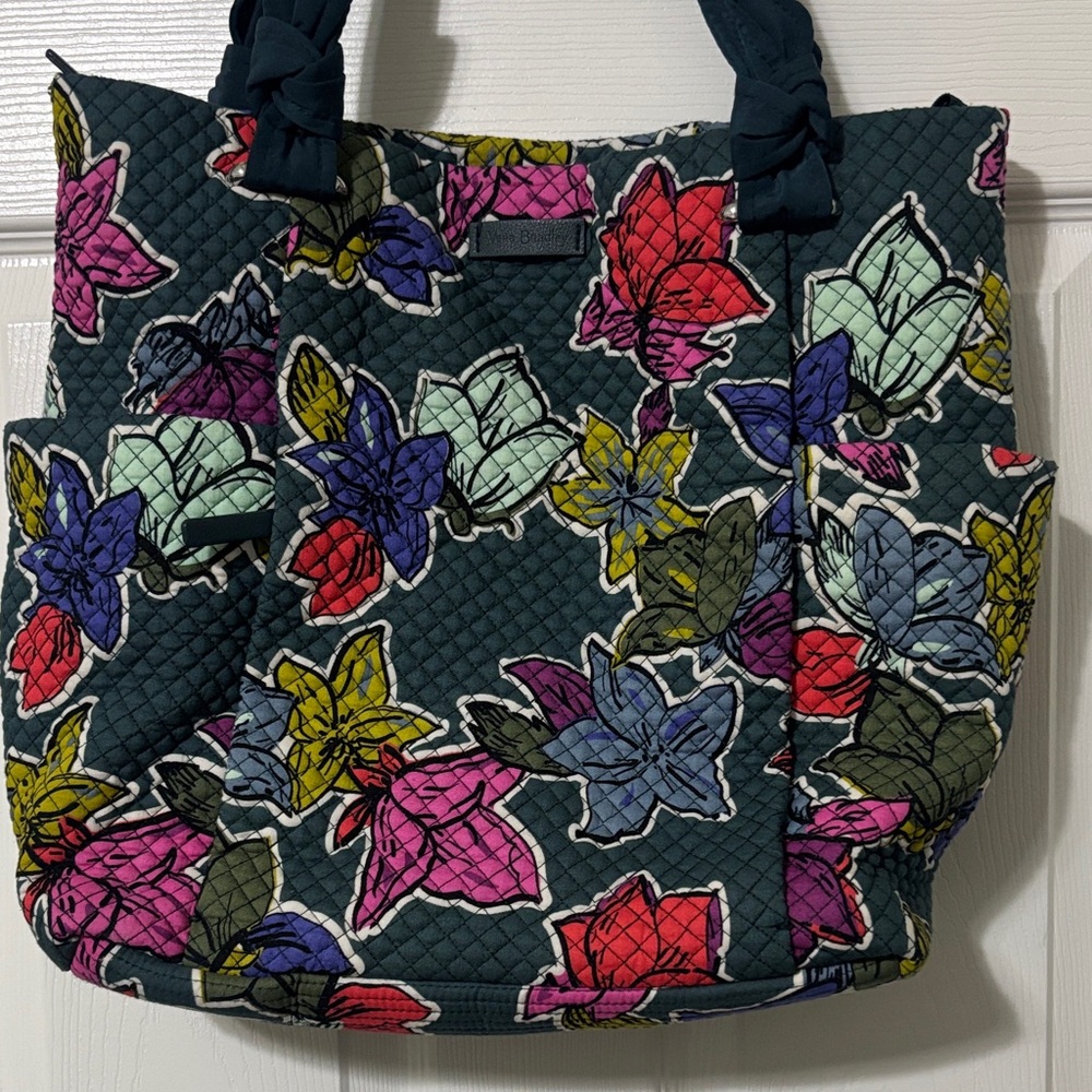 Vera Bradley Hadley Sachel in Falling Flowers Pattern Tote Bag
